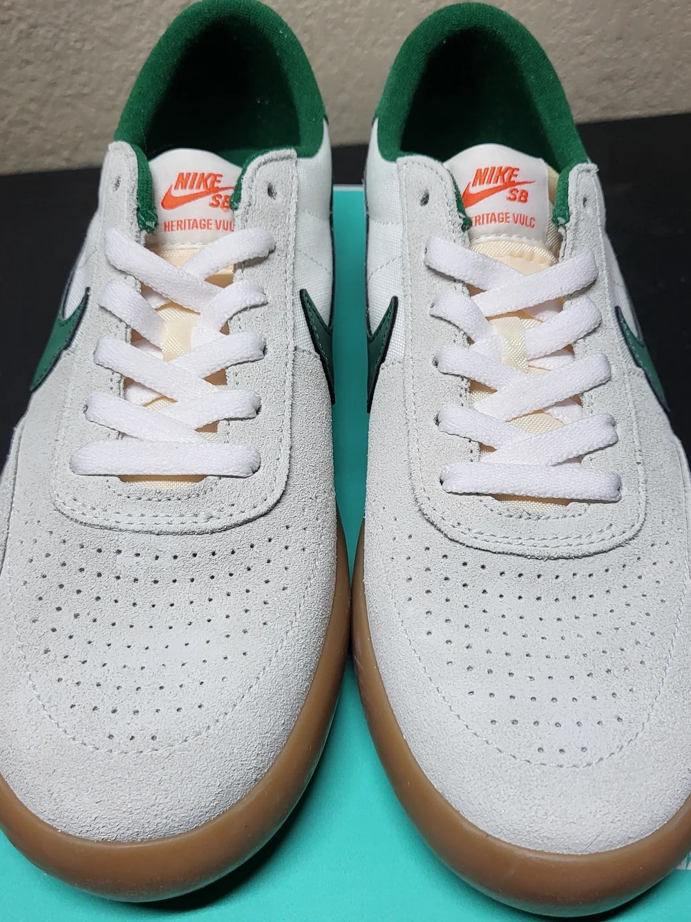 *NEW* Nike SB Heritage Vulc Shoes Gorge Green/White Size Men’s 8.5 Women's 10